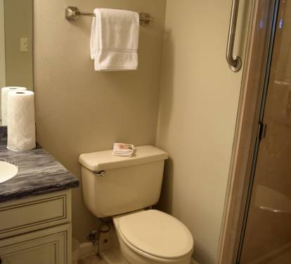 Guest bath with a shower.