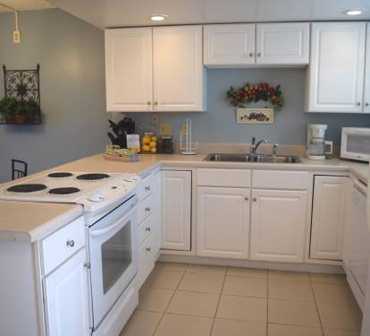 Open kitchen with everything within reach.