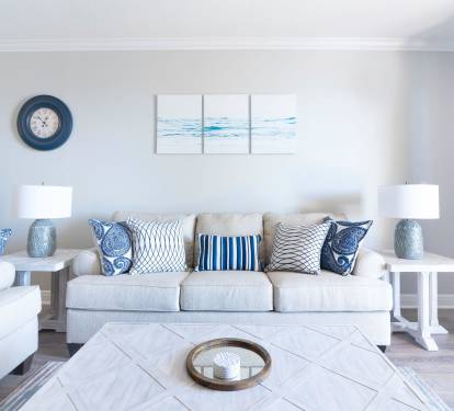 Living room with new sofa and love seat