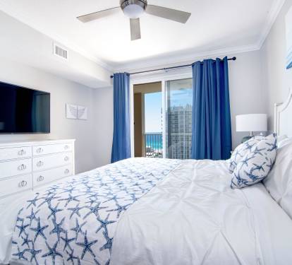 Master bedroom with new TV