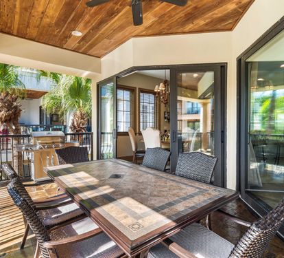 Dine indoor or al fresco on the 2nd floor balcony