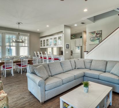 Spacious great room for gathering with loads of natural light.