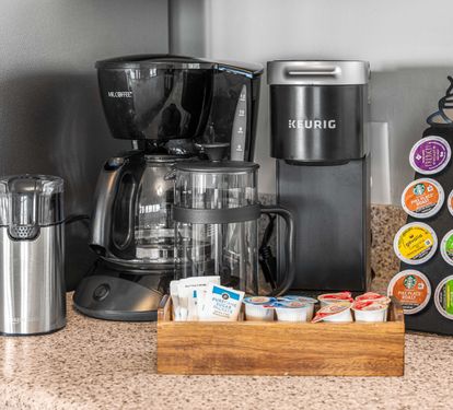 Start every beach day with the perfect cup of coffee. Keurig & drip coffeemakers, French Press, Bean Grinder.