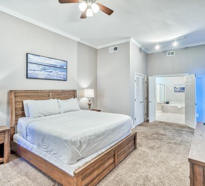King Master Bedroom with Balcony Access, Private Bathroom