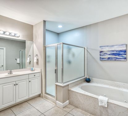 Master Bathroom with Soaking Tub and Walk In Shower
