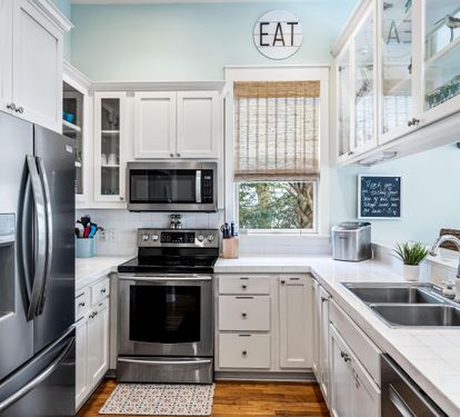 Fully Stocked Kitchen With Keurig and Drip Coffee Maker   Stainless Steel Appliances