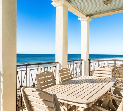 Outdoor, Beachfront Dining on the 2nd Floor Covered Patio