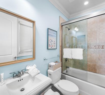 First floor King Bedroom's Ensuite Bathroom with Tub and Shower Combination.
