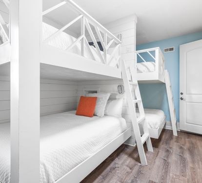 First Floor Bunk Bedroom with Four Queen Beds & 33" Smart TV.  The Kiddos will Love It!!