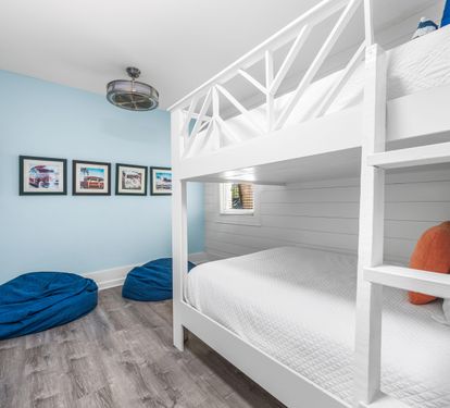 First Floor Bunk Bedroom with Four Queen Beds & 33" Smart TV.  The Kiddos will Love It!!