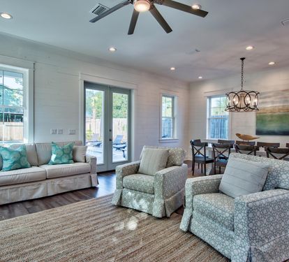 Open Living Room w/ 65 Inch Flat Screen