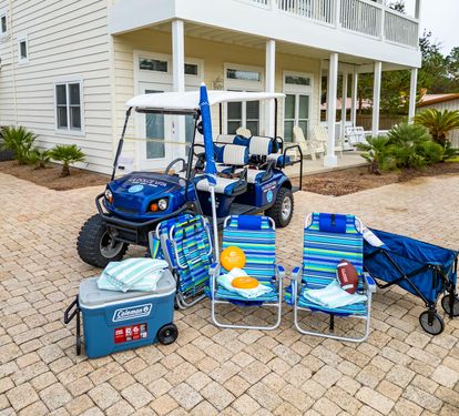 Six Seat Golf Cart and Tons of Beach Gear!!