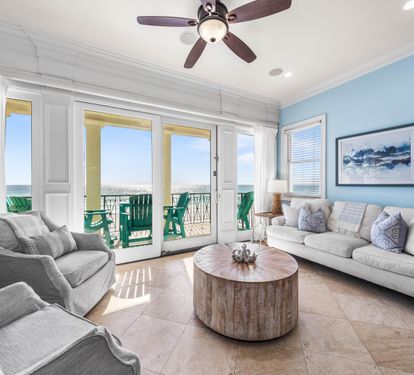 Living Room with Views Of the Gulf of Mexico!! Step Out To the Second Floor Beach Balcony for Covered Dining
