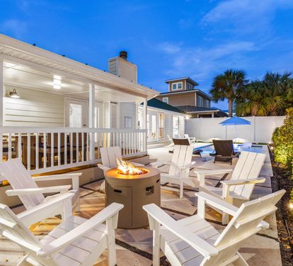 6 Adirondack Lounge Chairs in this Amazing Outdoor Space!!