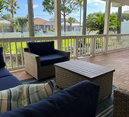 Large Covered Front Porch with Plenty of Seating