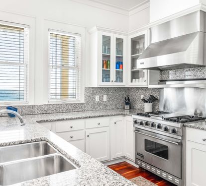 Viking range with hood and views of the Gulf for a kitchen that’s as fierce as your cooking skills.