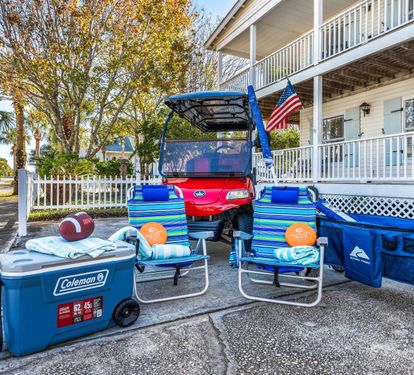 Golf Cart and Beach Gear Galore!!  You're ALL SET!