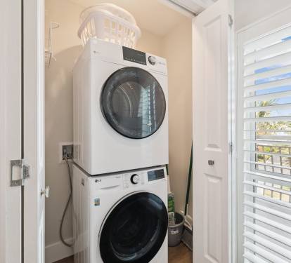 Stack Washer & Dryer Off the Kitchen