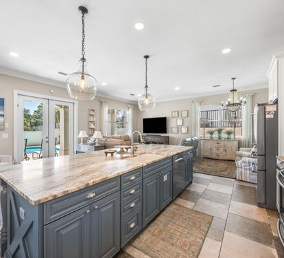 Fully Stocked Kitchen with Stainless Steel Appliances