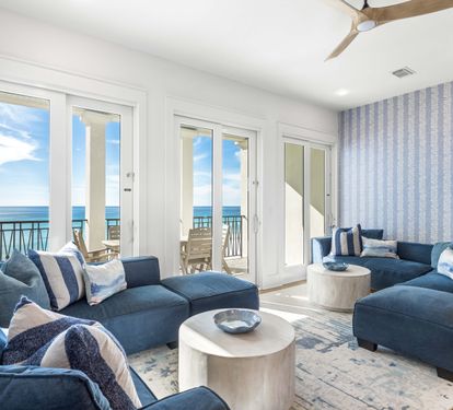 Second Floor Living area with Two Sectional Sofa's Offering a Better Seating Space. A Large 65" Smart TV to Catch all the Favorite's