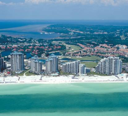 Aerial view of Beach side of Resort