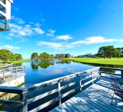 Beautiful views of the pond and bay