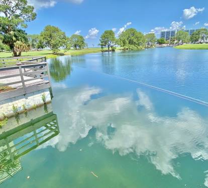 Beautiful views of the golf course and water