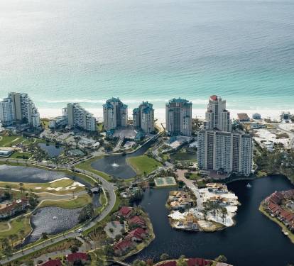 Aerial view of Beach side of Resort
