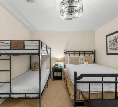This bedroom sleeps 4 