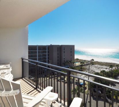 Balcony View - Emerald Isle Resort 712, Okaloosa Island, Fort Walton Beach Vacation Rentals by Sunset Resort Rentals
