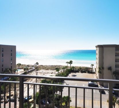 Balcony View - Emerald Isle Resort 712, Okaloosa Island, Fort Walton Beach Vacation Rentals by Sunset Resort Rentals