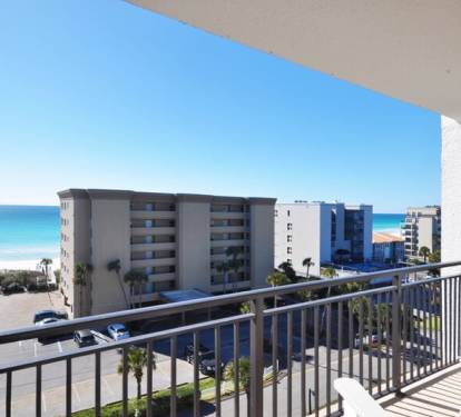 Balcony View - Emerald Isle Resort 712, Okaloosa Island, Fort Walton Beach Vacation Rentals by Sunset Resort Rentals