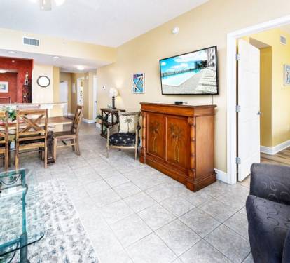 Living Room with Private Balcony - Waters Edge Resort Unit 212 Fort Walton Beach Okaloosa Island Vacation Rentals