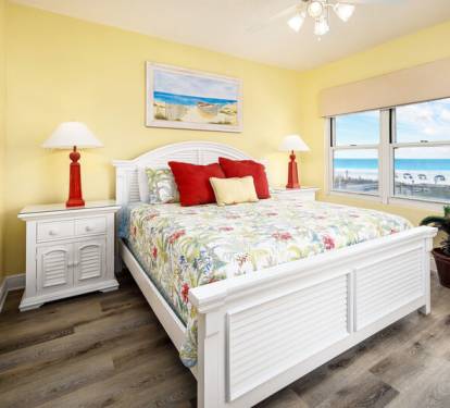 Master Bedroom with Beach View and Balcony Access - Waters Edge Resort Unit 212 Fort Walton Beach Okaloosa Island Vacation Rentals