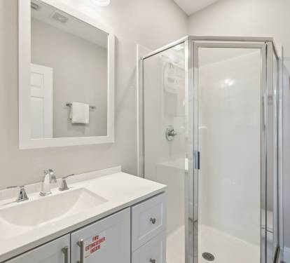 1st Floor Guest Bathroom - Single Vanity & Walk-In Shower