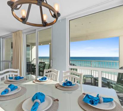 Savor meals with breathtaking ocean views from your elegant dining space, where every bite comes with a side of paradise.