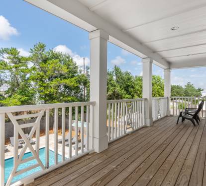 Balcony with Pool View