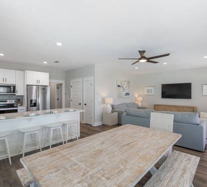 Open concept living and dining