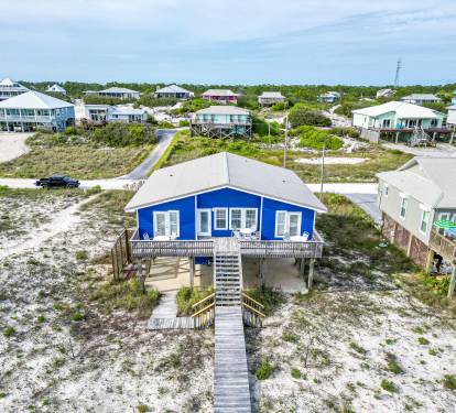 Cabana Beach House Beachside Aerial Exterior