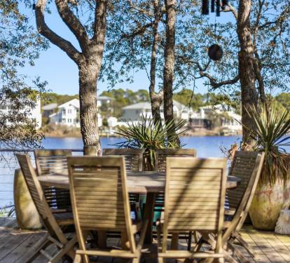 Savor morning coffee at your private waterfront deck, where gentle lake breezes and dappled sunlight create the perfect backdrop for relaxation.