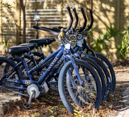 Your adventure awaits with complimentary bikes ready to explore the scenic neighborhood at your own pace.