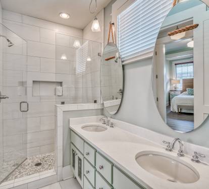 Primary En-Suite - Dual Vanities & Walk-In Shower