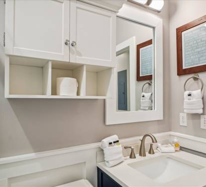 1st Floor Guest Bathroom - Featuring a Walk-in Shower