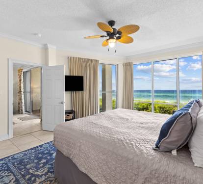 Primary King Suite - Gulf Front Patio Access + Flat-Screen TV