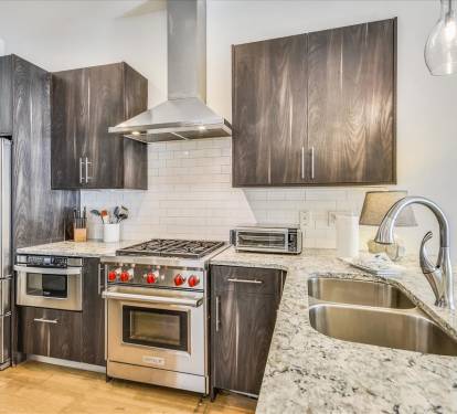 Kitchen - Equipped with a Wolf Gas Range