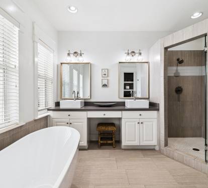 Relax in the Soaking Tub or Wash Off in the Walk-In Shower