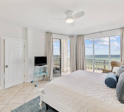 Primary King Suite - Flat-Screen TV + Gulf-Front Balcony Access