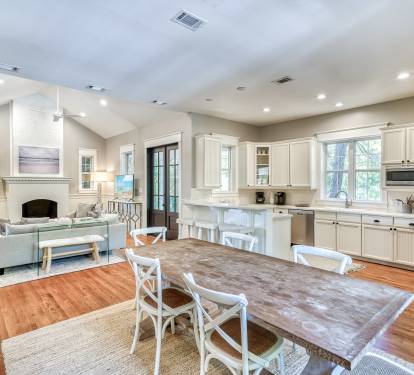 Open Concept Kitchen, Living and Dining Space