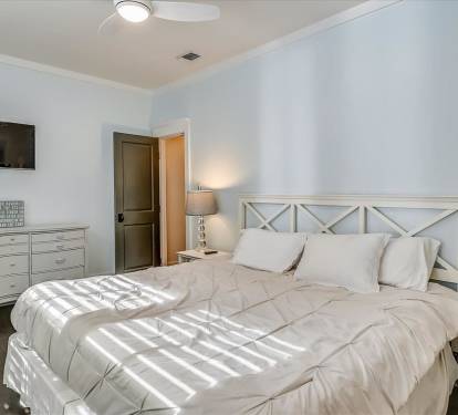 1st Floor Primary Suite - Furnished with a King Size Bed