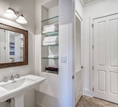1st Floor Guest Bathroom - Single Vanity & Walk-In Shower